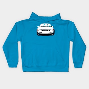 Saab 9-3 1st generation classic car high contrast Kids Hoodie